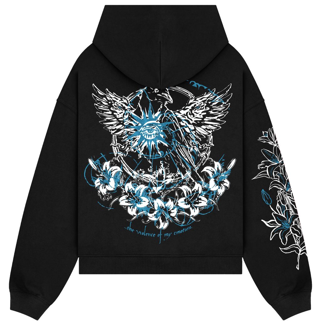 Raven's Bloom Black Hoodie