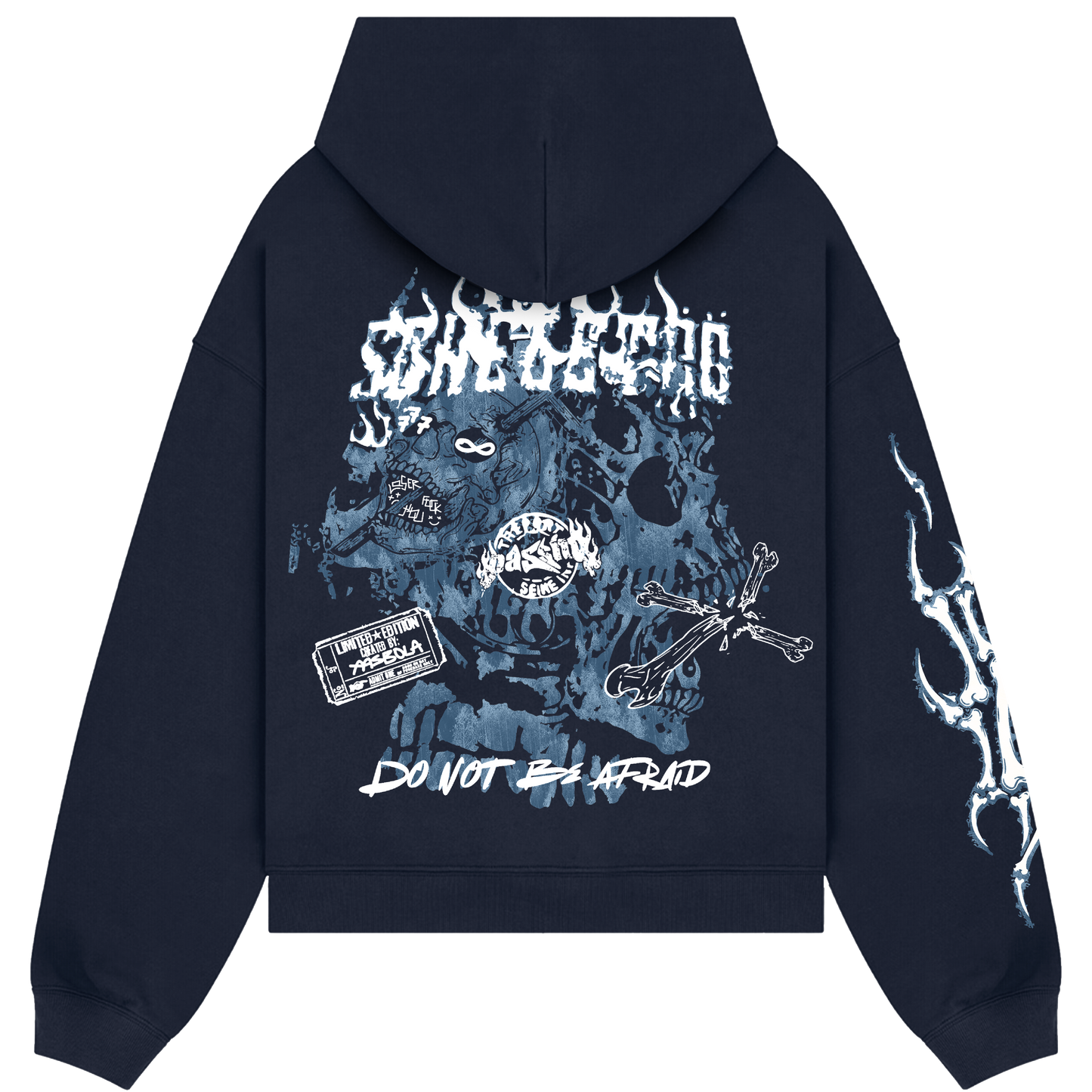 Afraid Navy Blue Hoodie