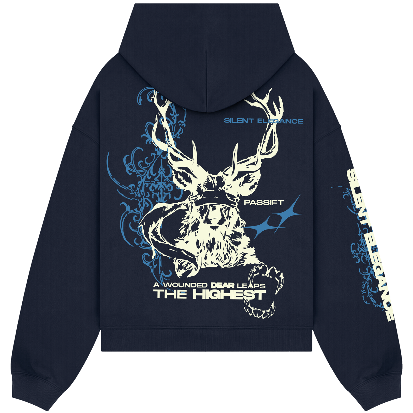 Wounded Dear Navy Blue Hoodie