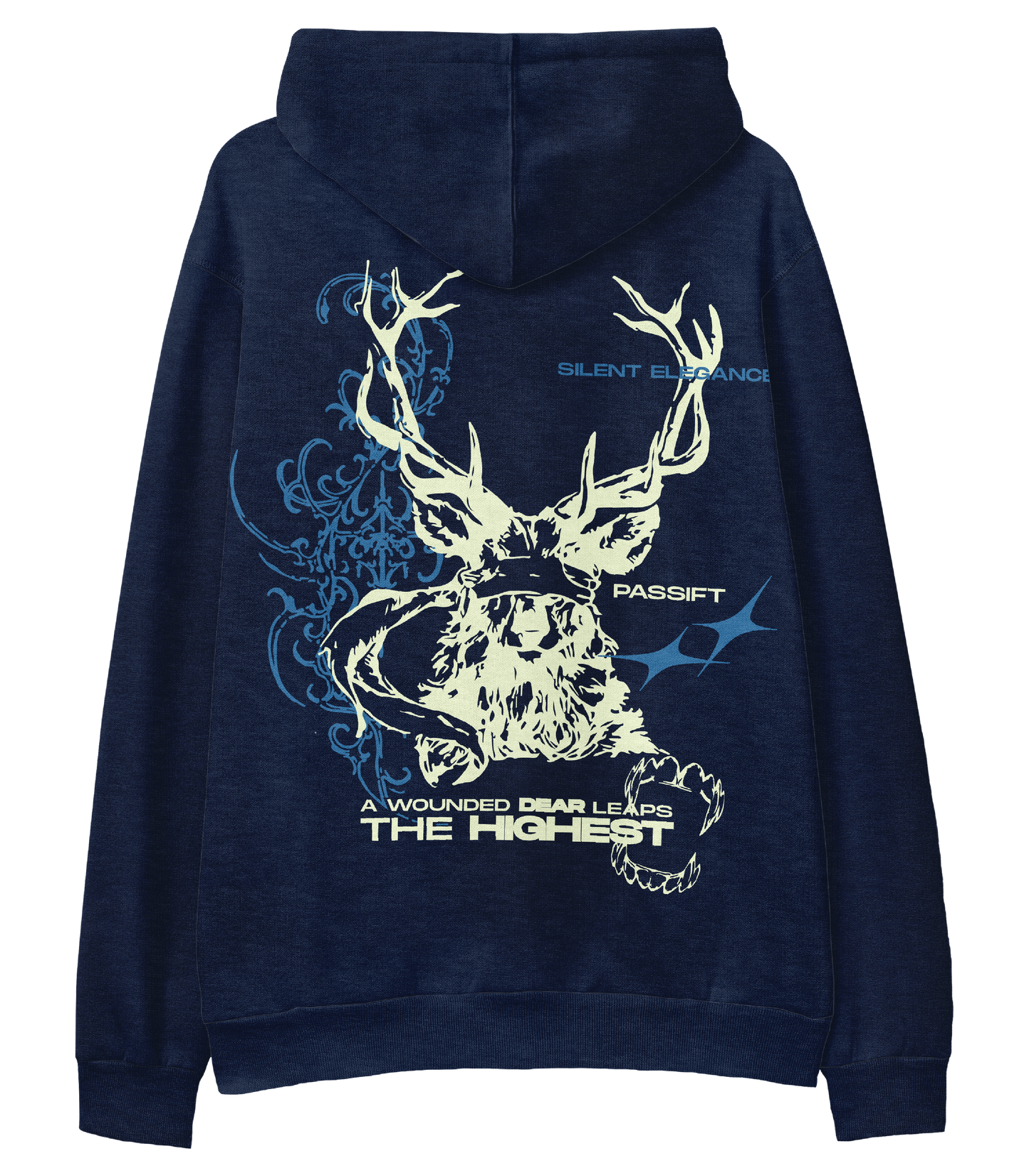 Wounded Dear Navy Blue Hoodie
